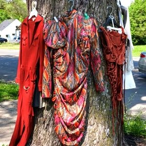 Dress with matching hat and gloves